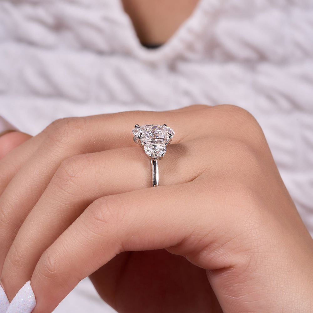 Oval and Half moon Cut Labgrown Ring