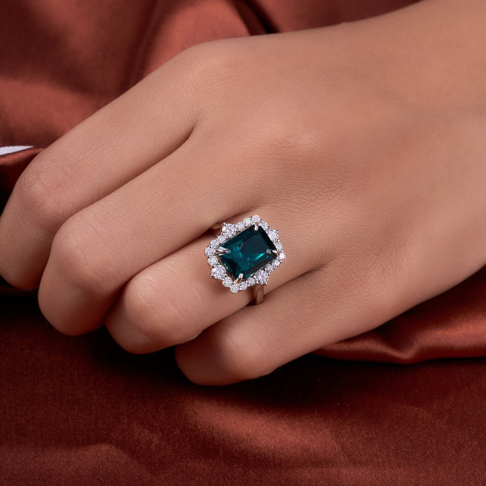 Emerald Cut Labgrown Halo Ring