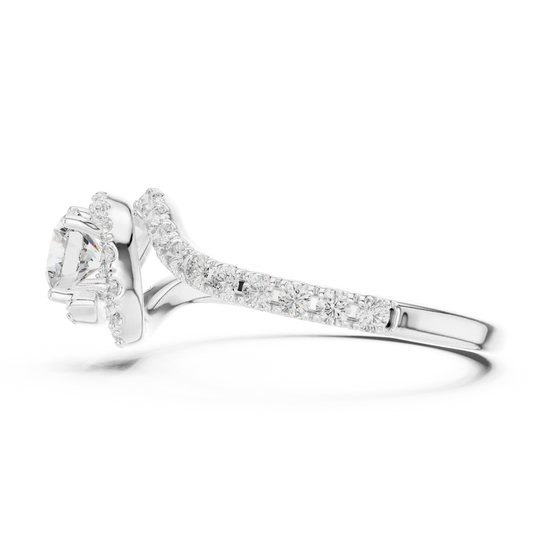 Twirl of Eternity Ring with Round Diamond