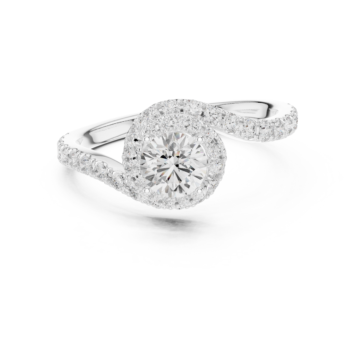 Twirl of Eternity Ring with Round Diamond