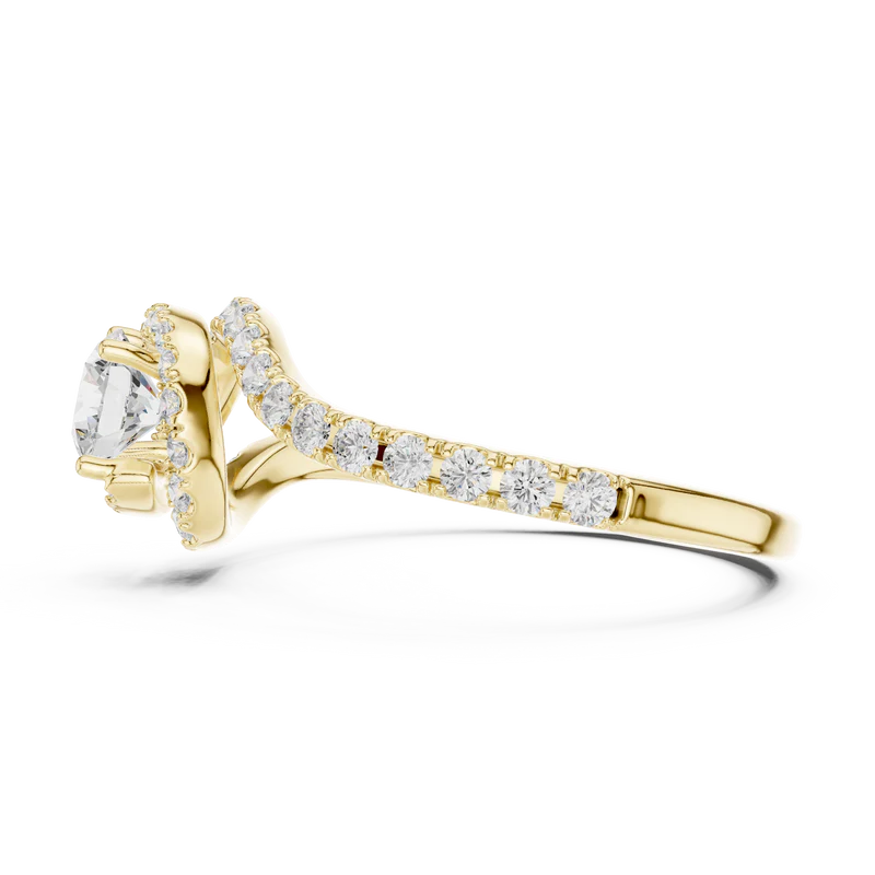 Twirl of Eternity Ring with Round Diamond
