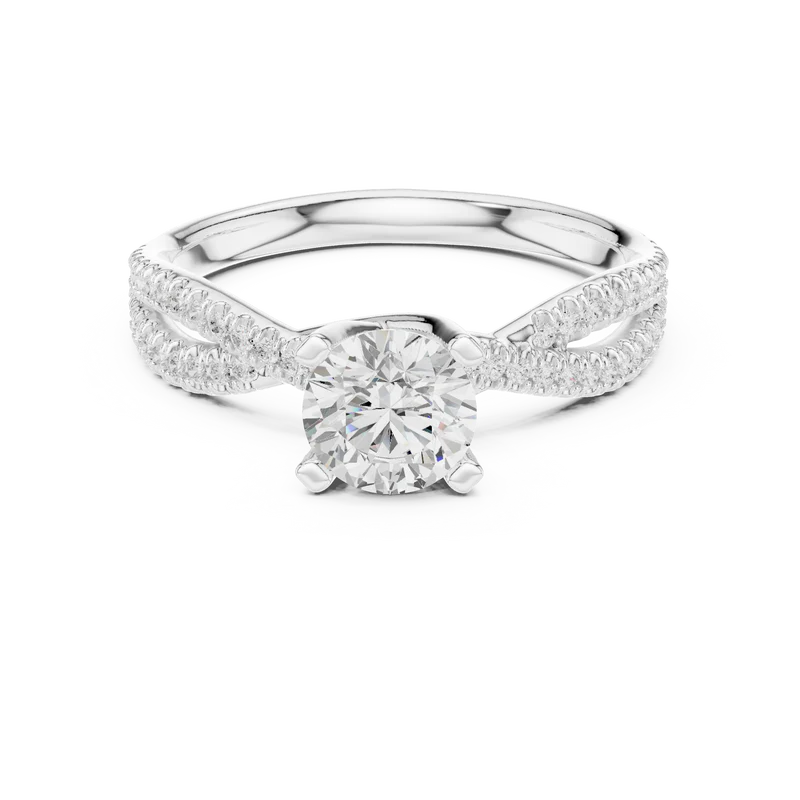 Serenity Knot Ring with Round Diamond