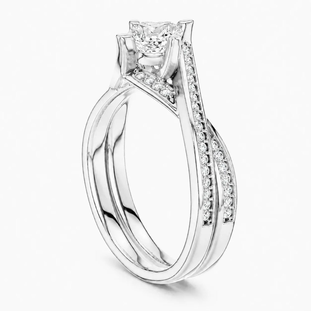 Eternal Embrace Solitaire Ring With Round Diamond