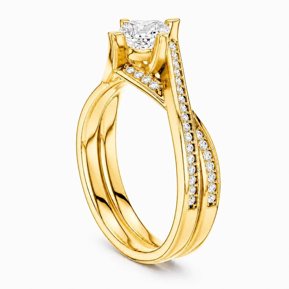 Eternal Embrace Solitaire Ring With Round Diamond