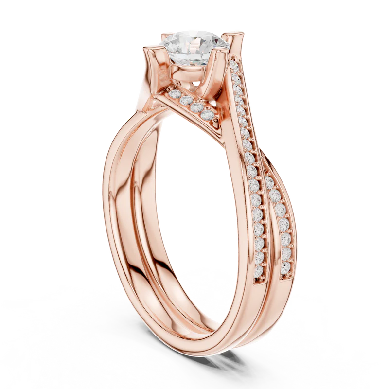 Eternal Embrace Solitaire Ring With Round Diamond