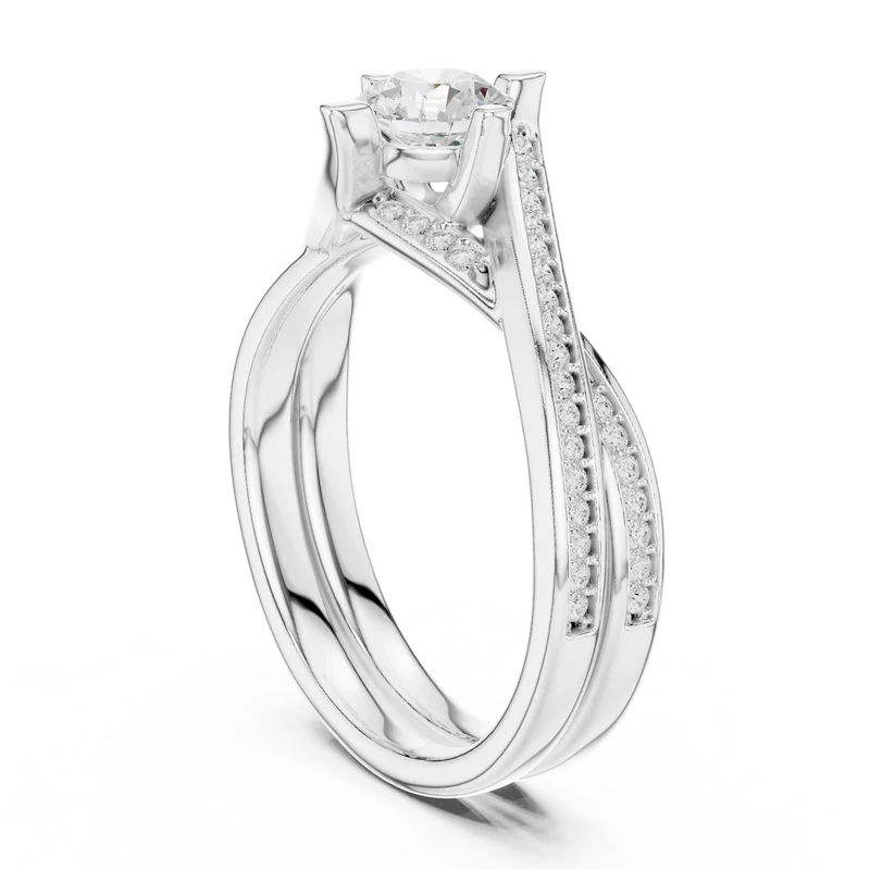 Eternal Embrace Solitaire Ring With Round Diamond