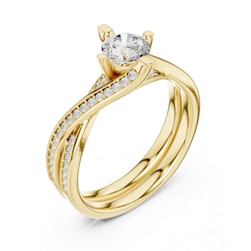Eternal Embrace Solitaire Ring With Round Diamond