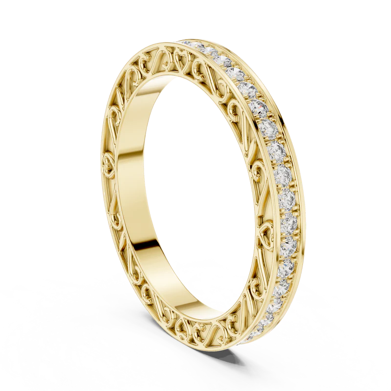 Vintage Lace Round-Cut Diamond Band