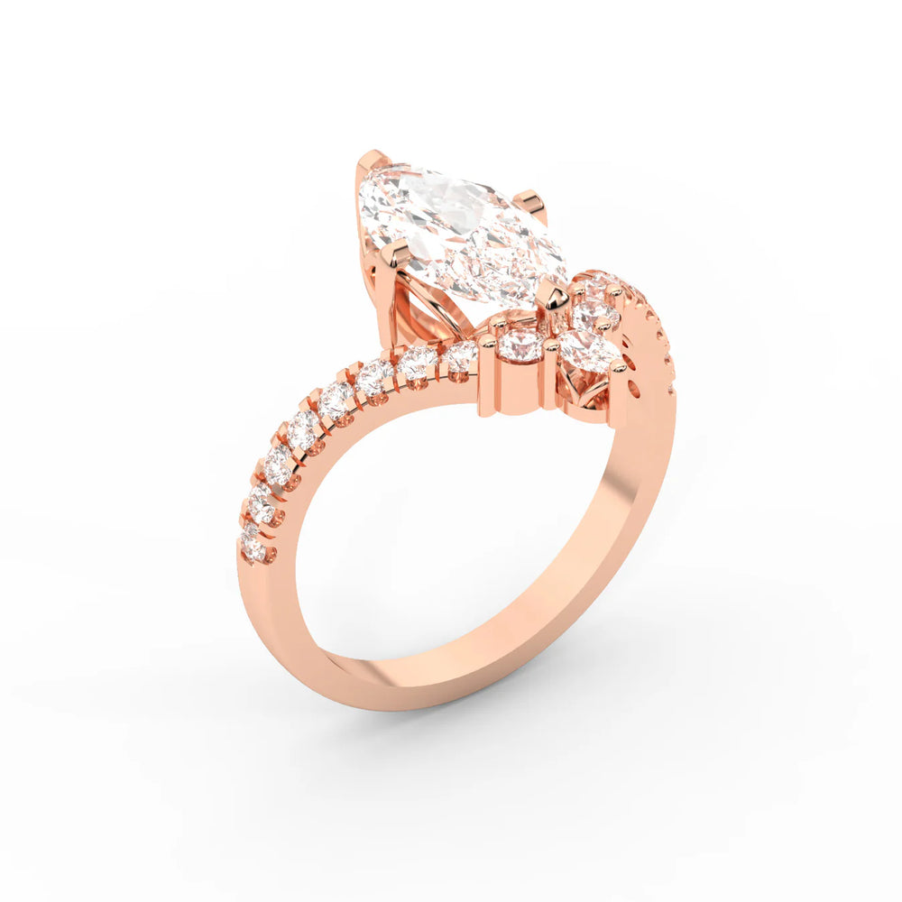 Isabella Legacy Side Stone Asscher Diamond Engagement Ring