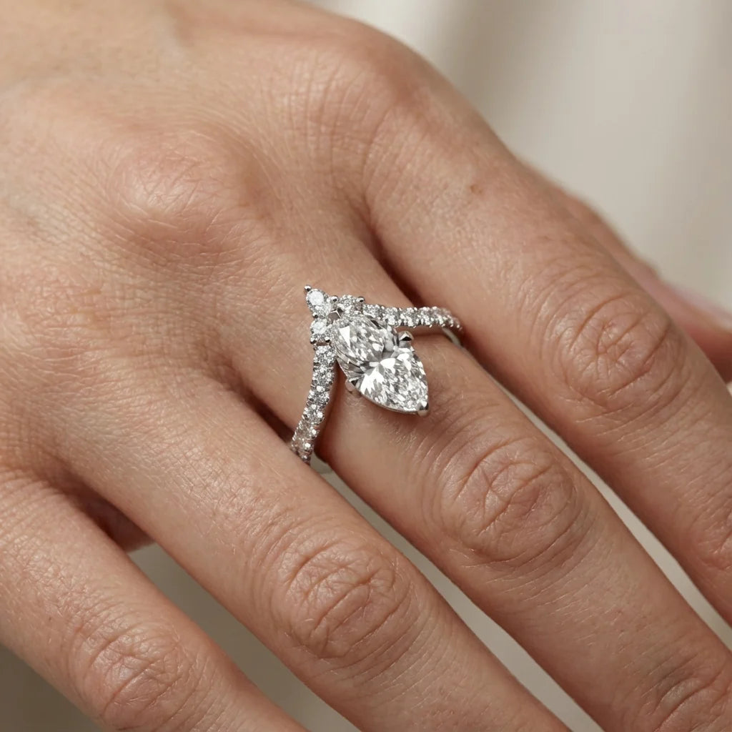 Isabella Legacy Side Stone Asscher Diamond Engagement Ring