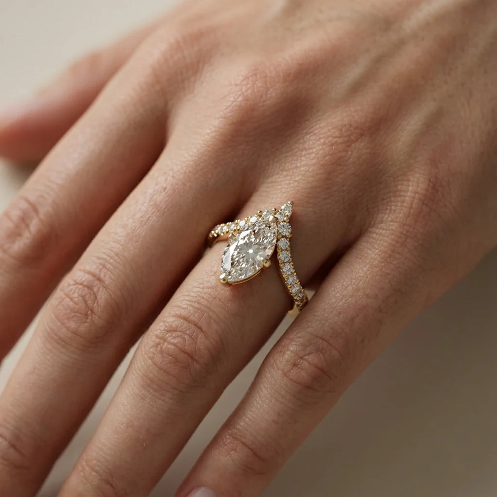 Isabella Legacy Side Stone Asscher Diamond Engagement Ring