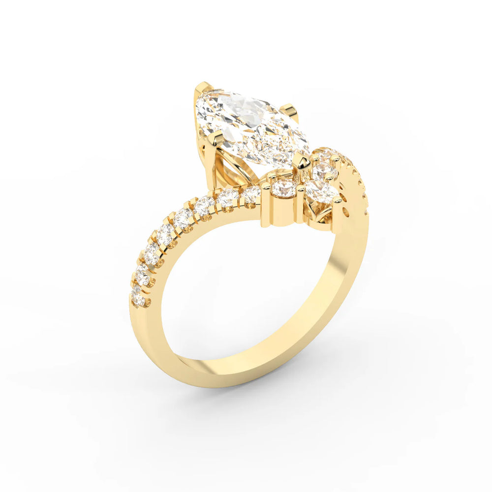 Isabella Legacy Side Stone Asscher Diamond Engagement Ring