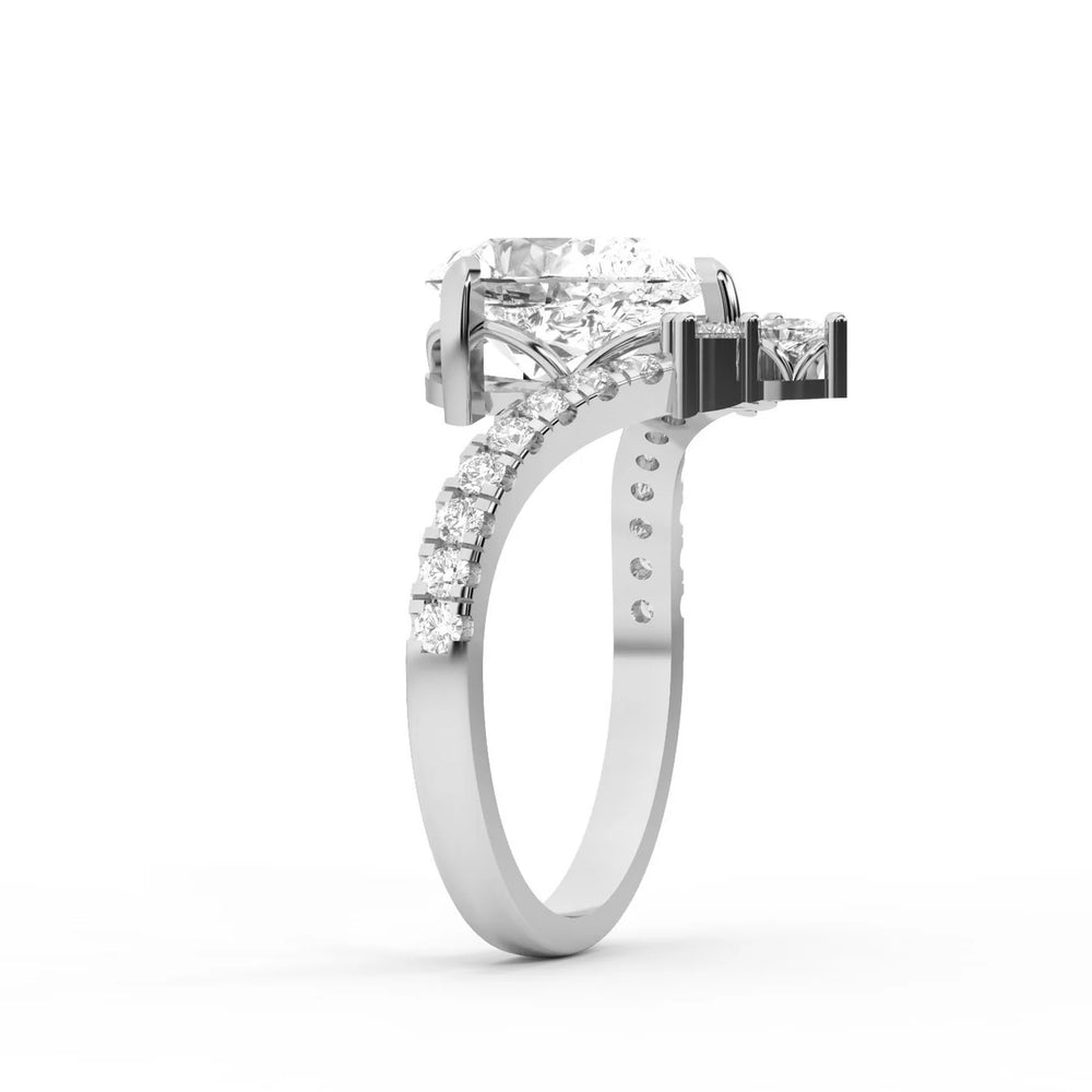 Isabella Legacy Side Stone Asscher Diamond Engagement Ring
