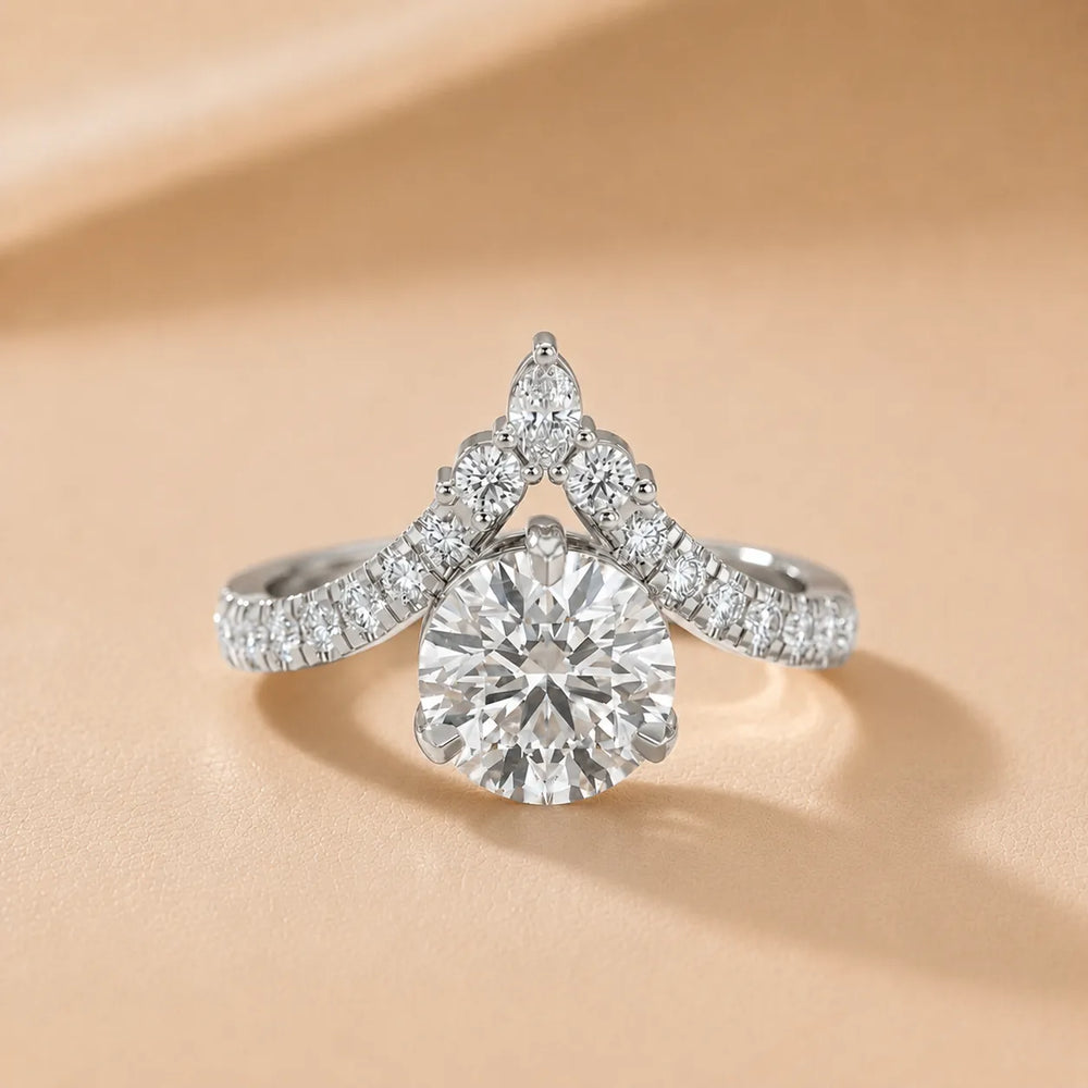 Isabella Legacy Side Stone Asscher Diamond Engagement Ring