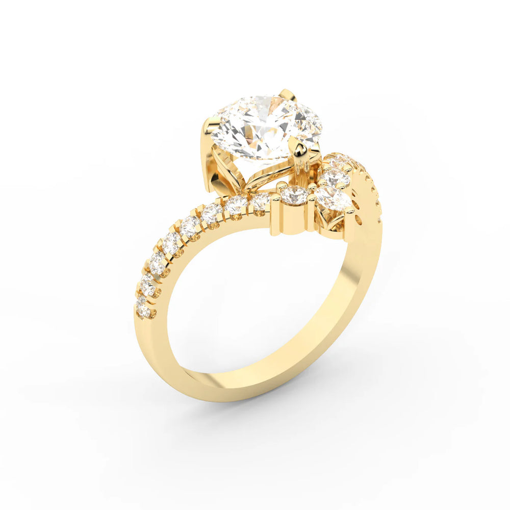 Isabella Legacy Side Stone Asscher Diamond Engagement Ring