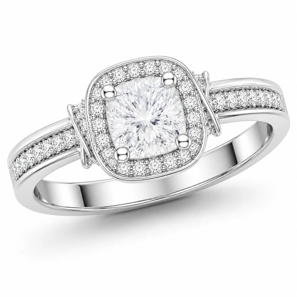 Whisper of Love Ring with Halo Setting
