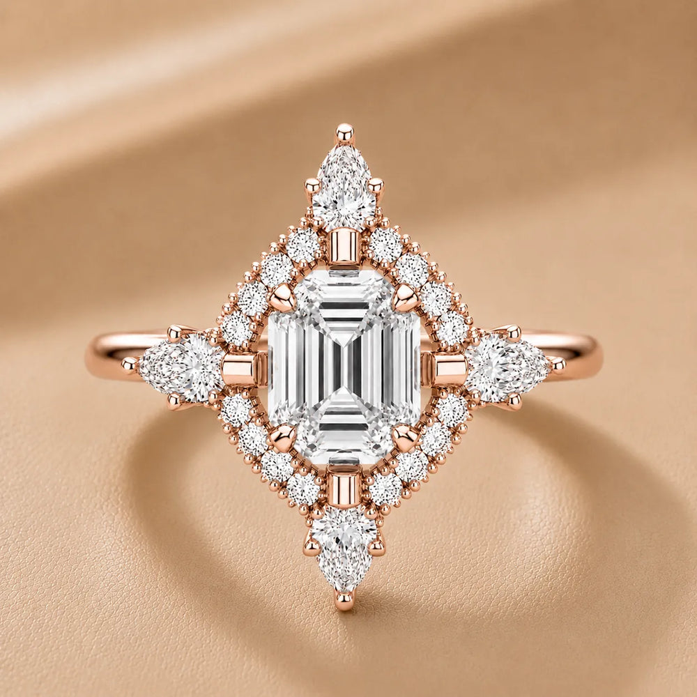 Pear Cut Luminous Halo Ring