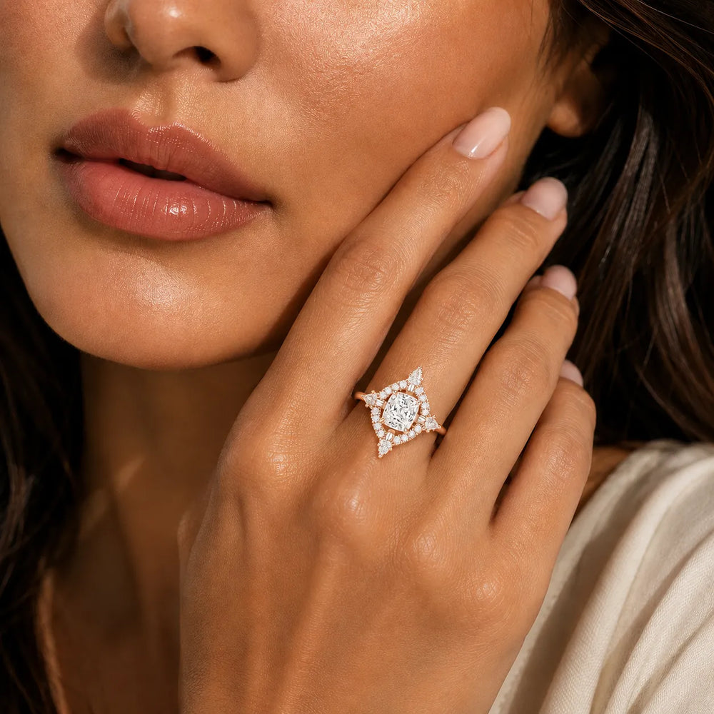 Pear Cut Luminous Halo Ring