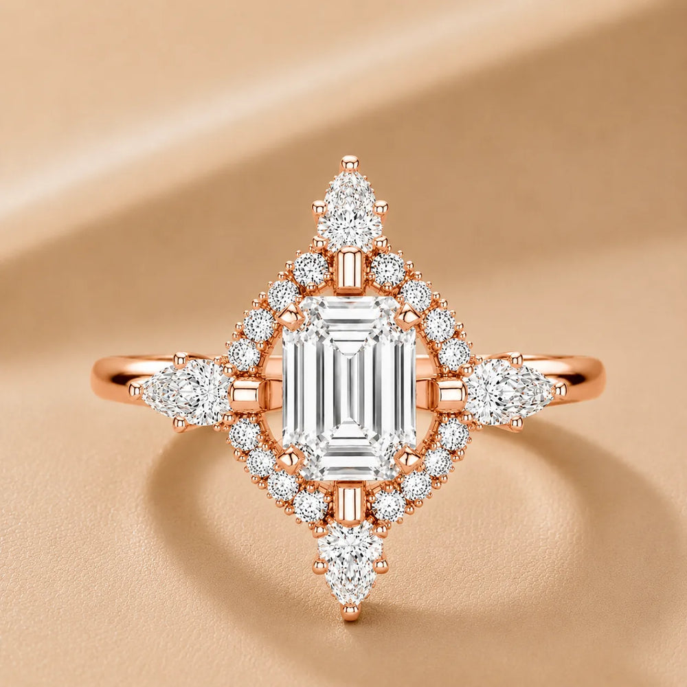 Pear Cut Luminous Halo Ring