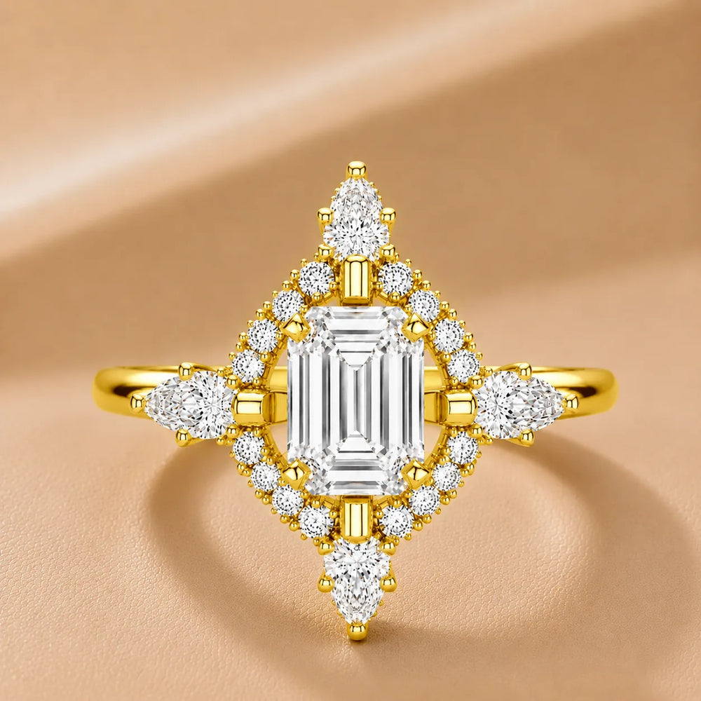 Pear Cut Luminous Halo Ring