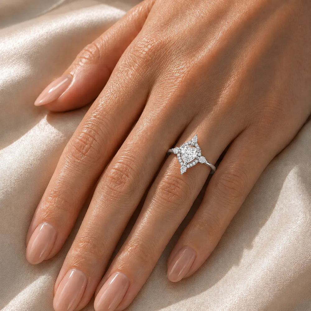 Pear Cut Luminous Halo Ring