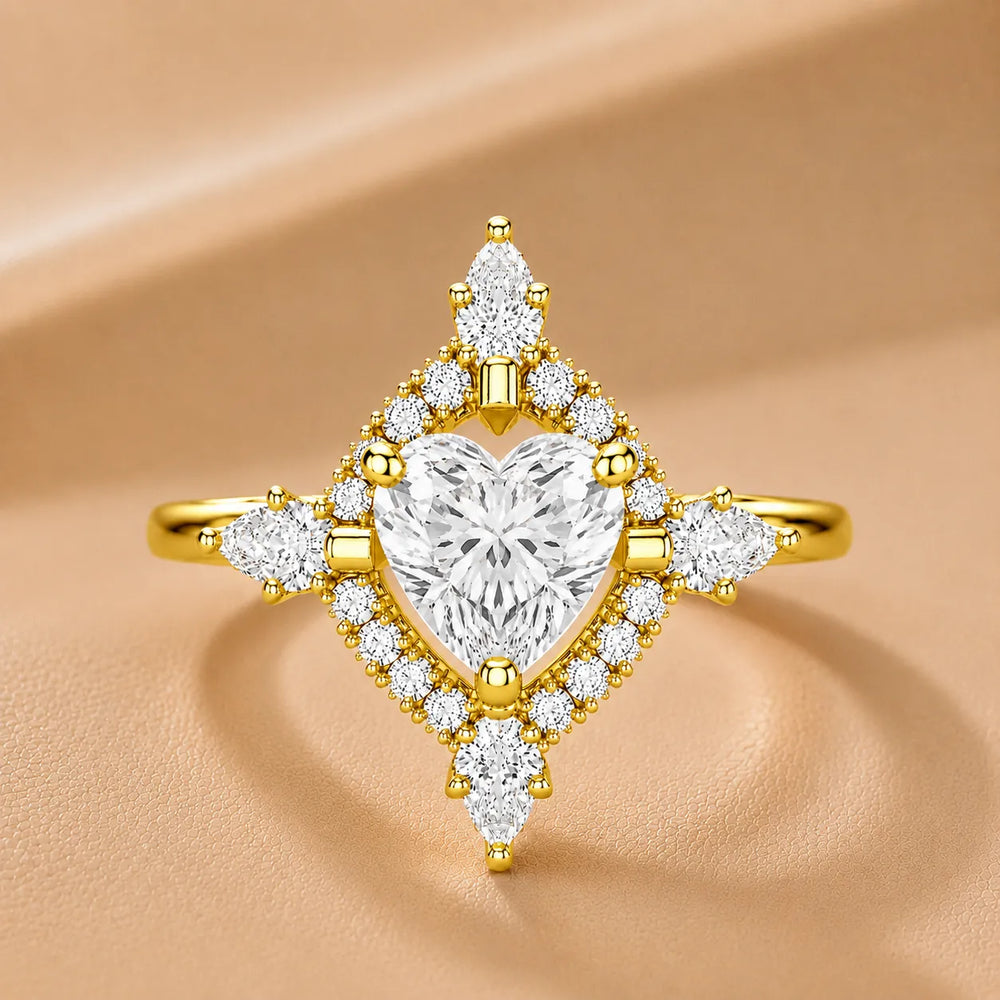 Pear Cut Luminous Halo Ring