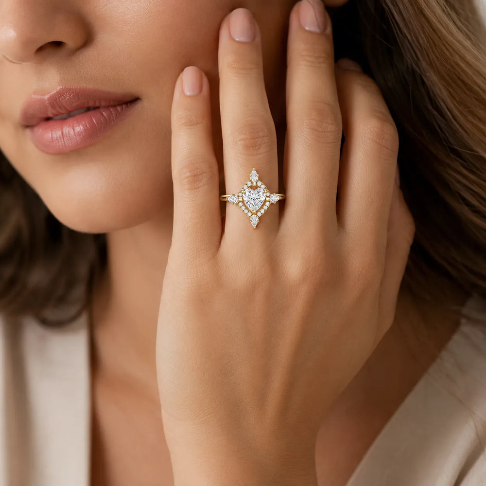 Pear Cut Luminous Halo Ring