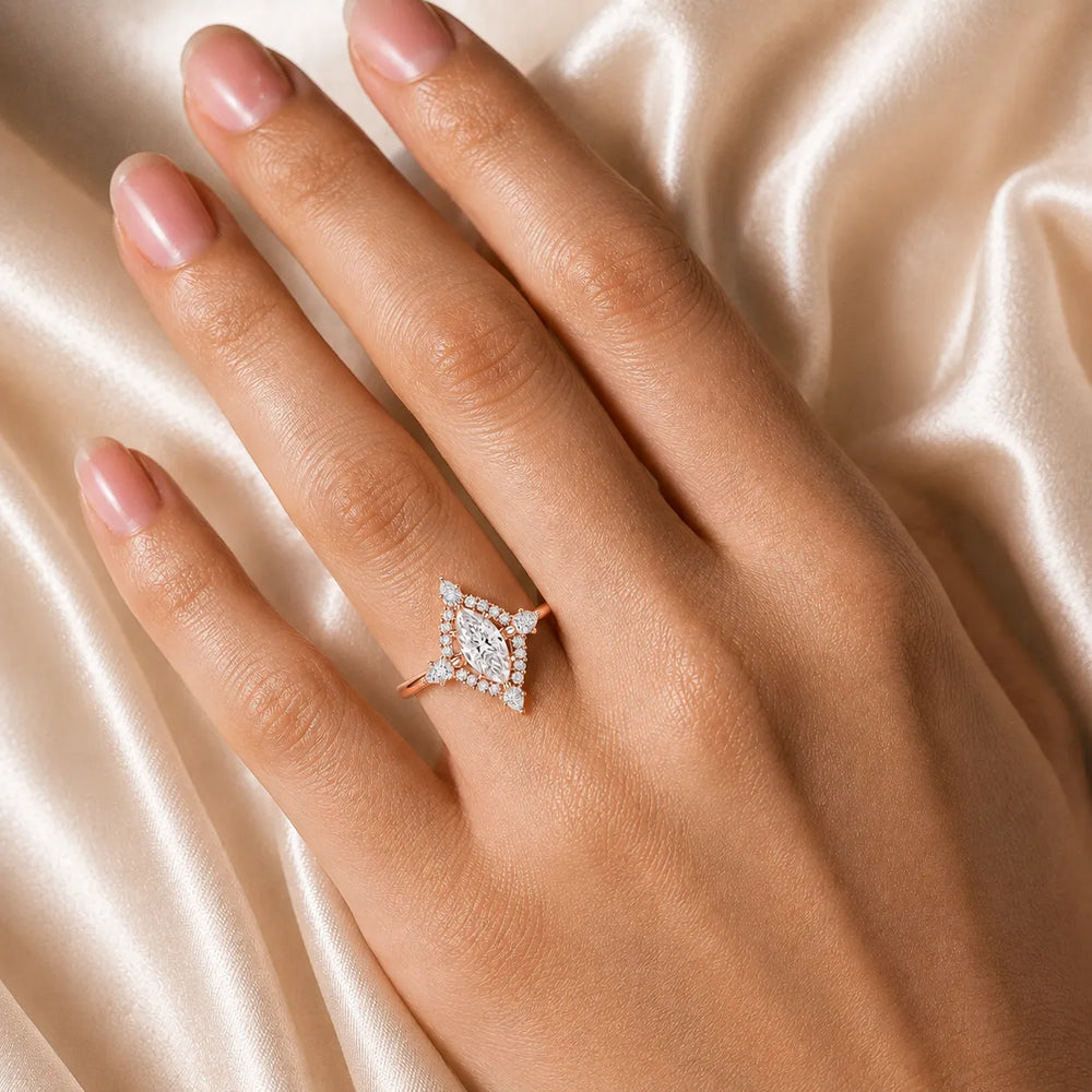 Pear Cut Luminous Halo Ring