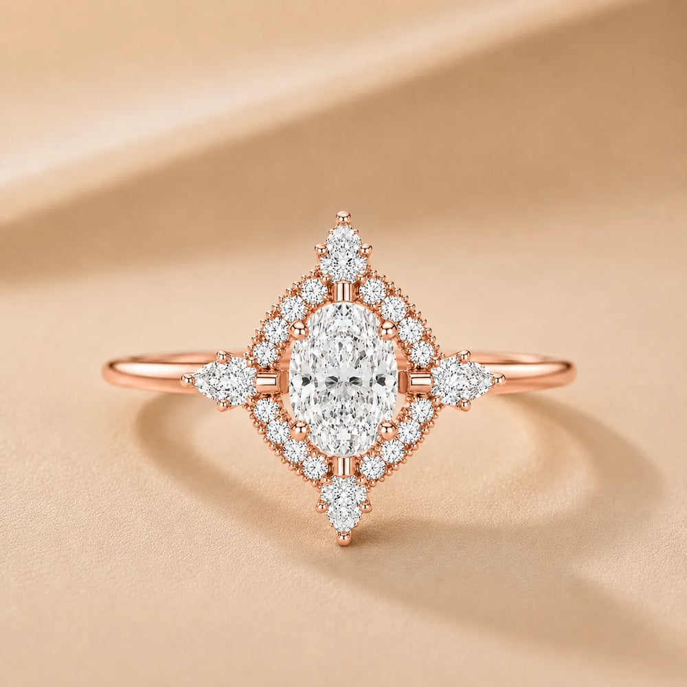 Pear Cut Luminous Halo Ring