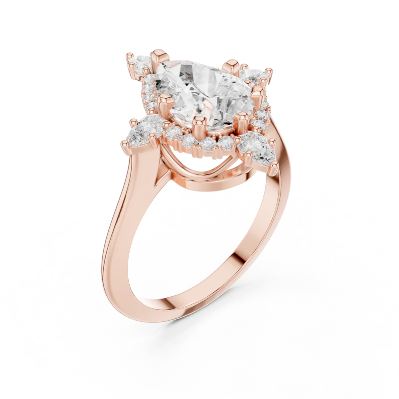 Pear Cut Luminous Halo Ring