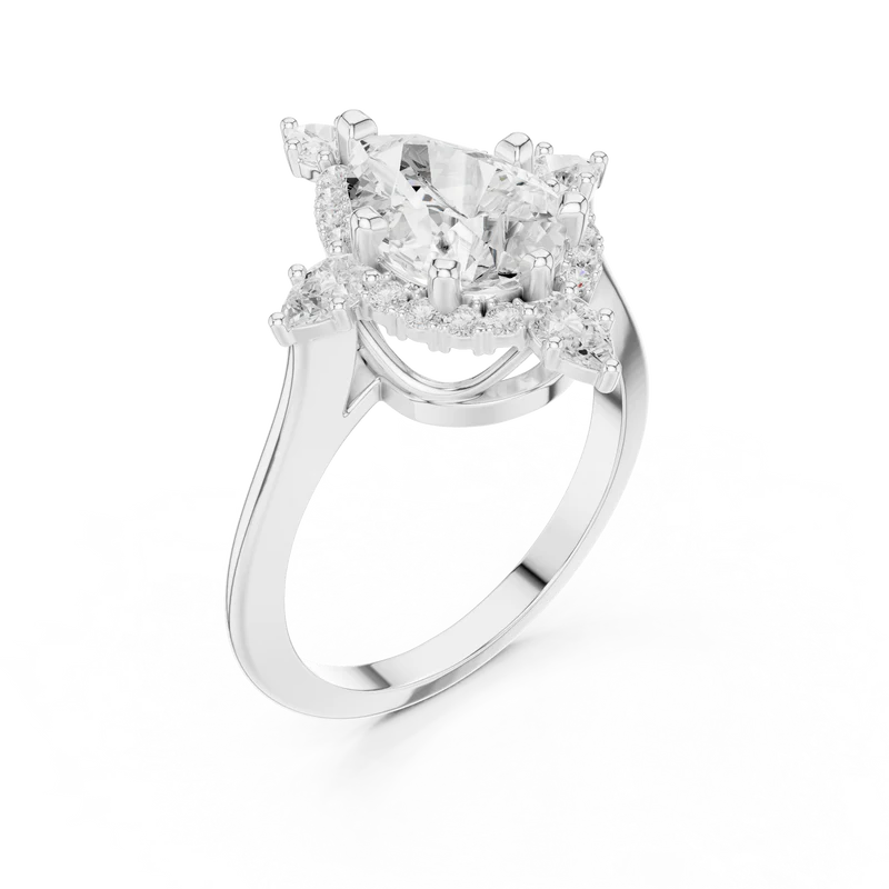 Pear Cut Luminous Halo Ring
