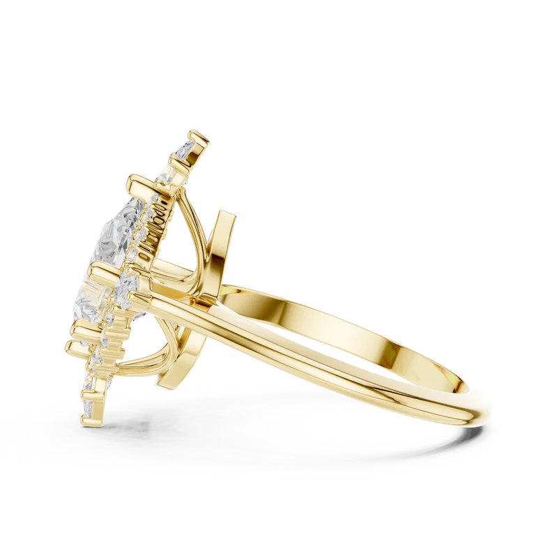 Pear Cut Luminous Halo Ring