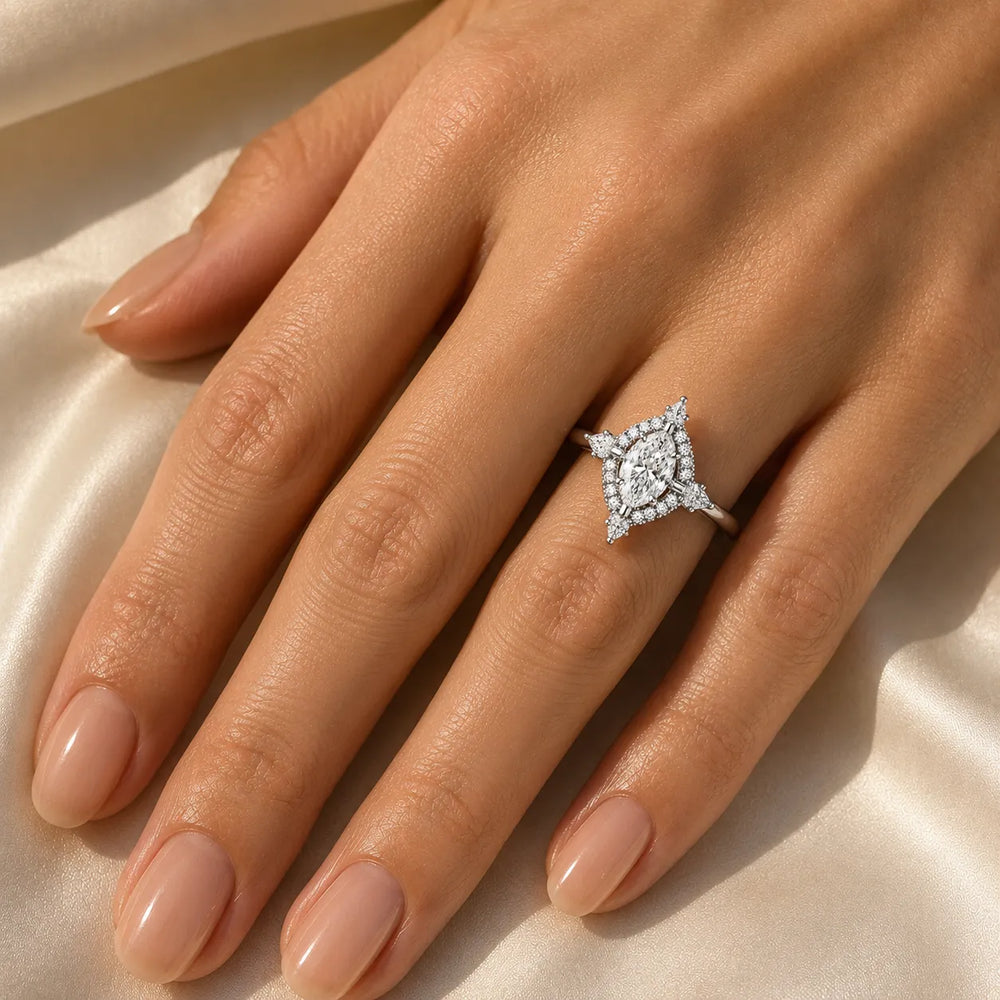 Pear Cut Luminous Halo Ring
