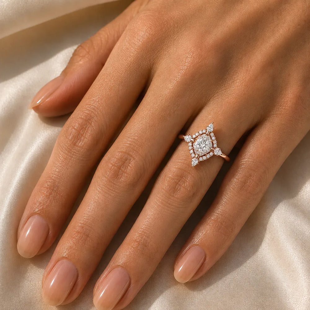 Pear Cut Luminous Halo Ring