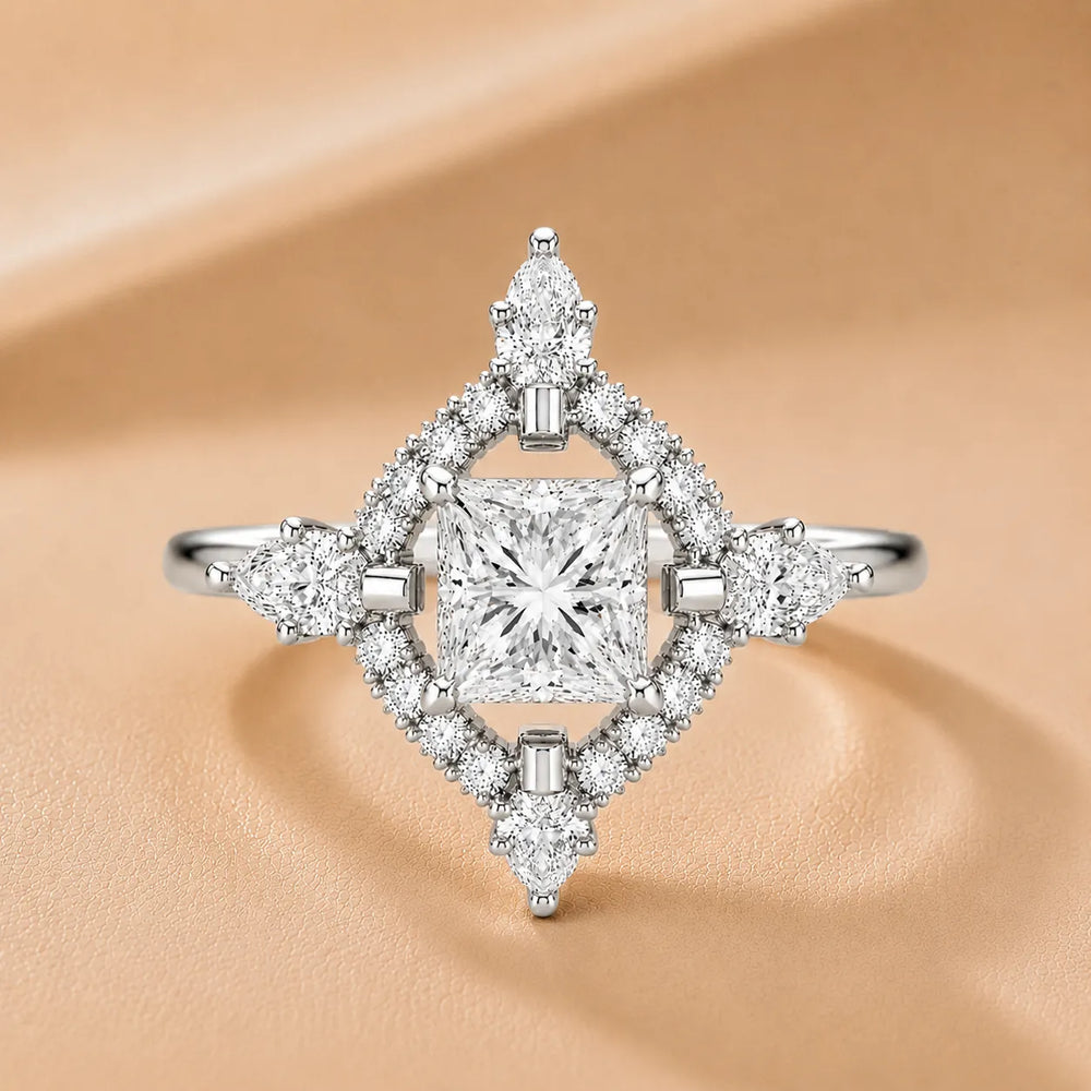 Pear Cut Luminous Halo Ring