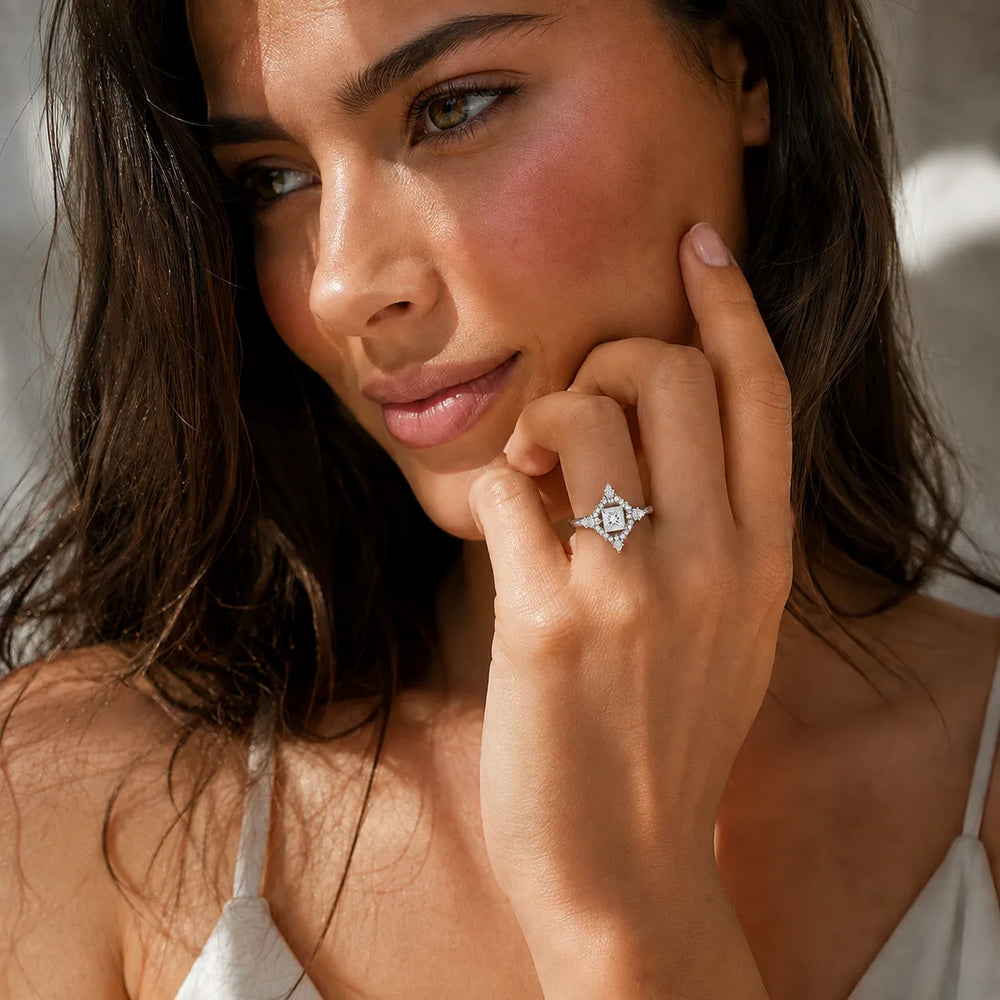 Pear Cut Luminous Halo Ring