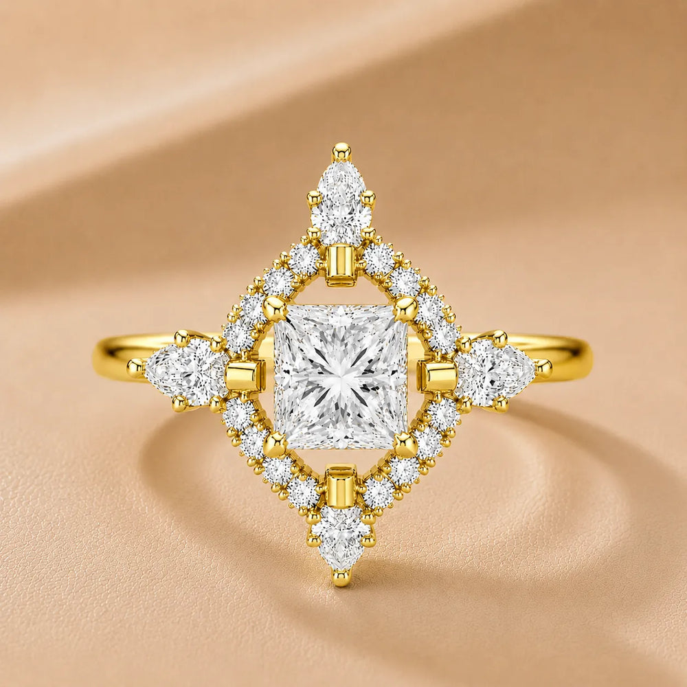 Pear Cut Luminous Halo Ring