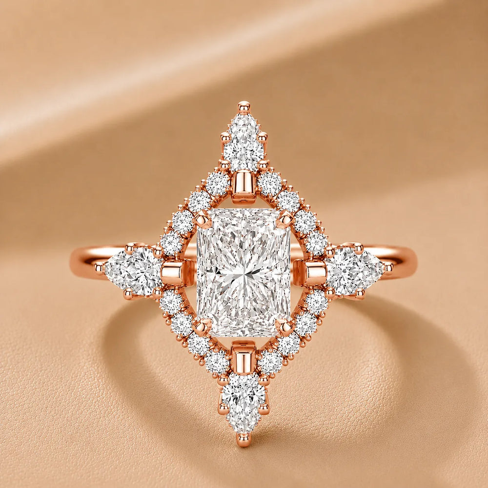 Pear Cut Luminous Halo Ring