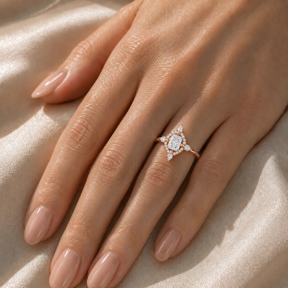 Pear Cut Luminous Halo Ring