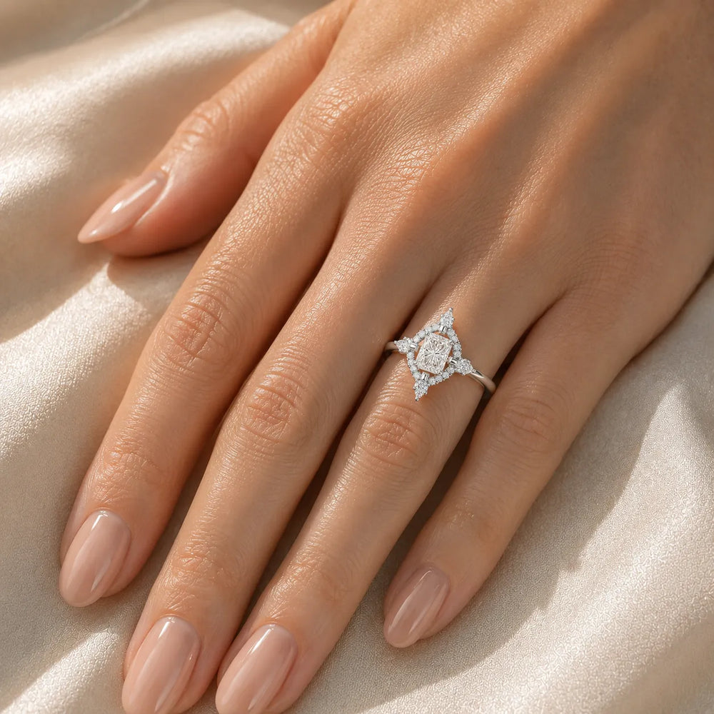 Pear Cut Luminous Halo Ring