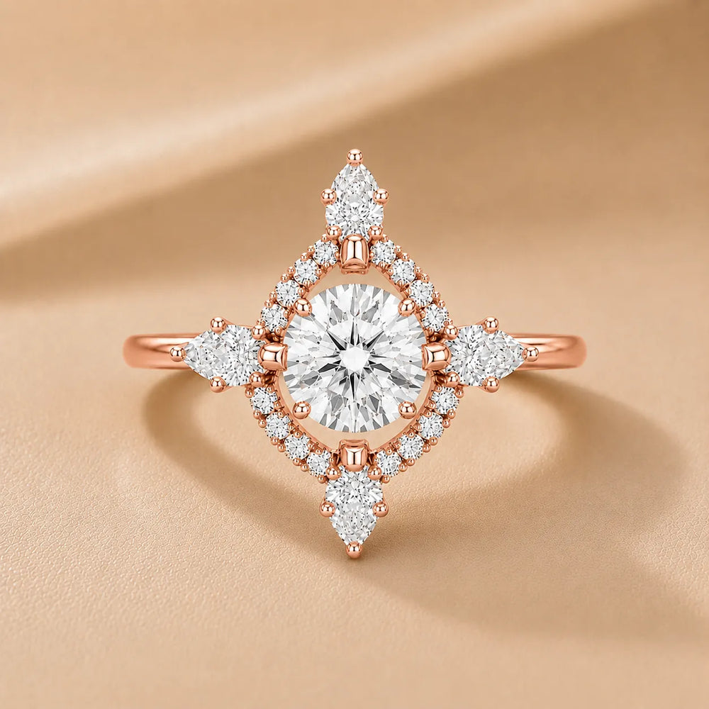Pear Cut Luminous Halo Ring