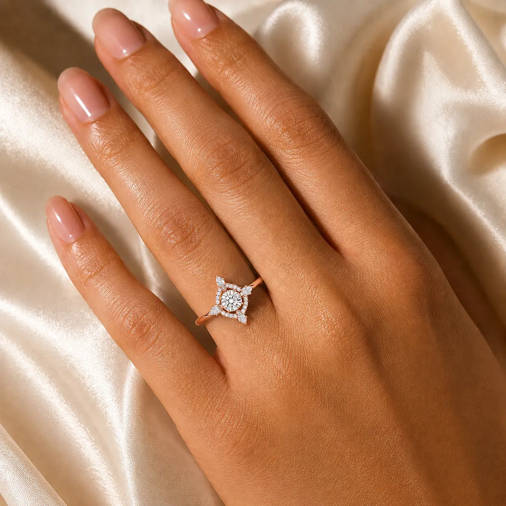 Pear Cut Luminous Halo Ring