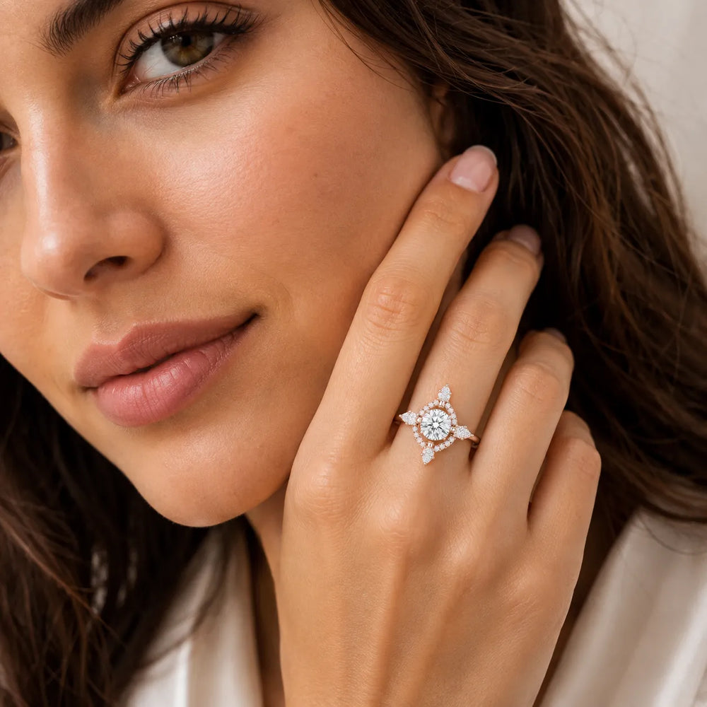 Pear Cut Luminous Halo Ring