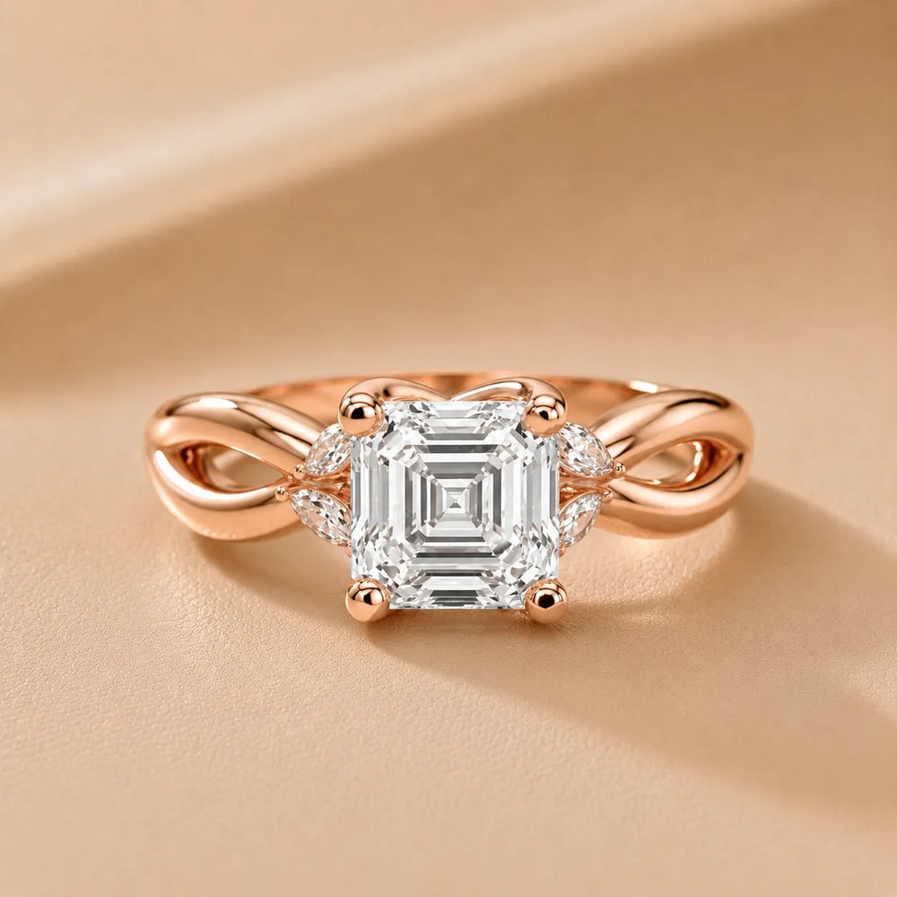 Luna Glow Twisted Round Diamond Engagement Ring