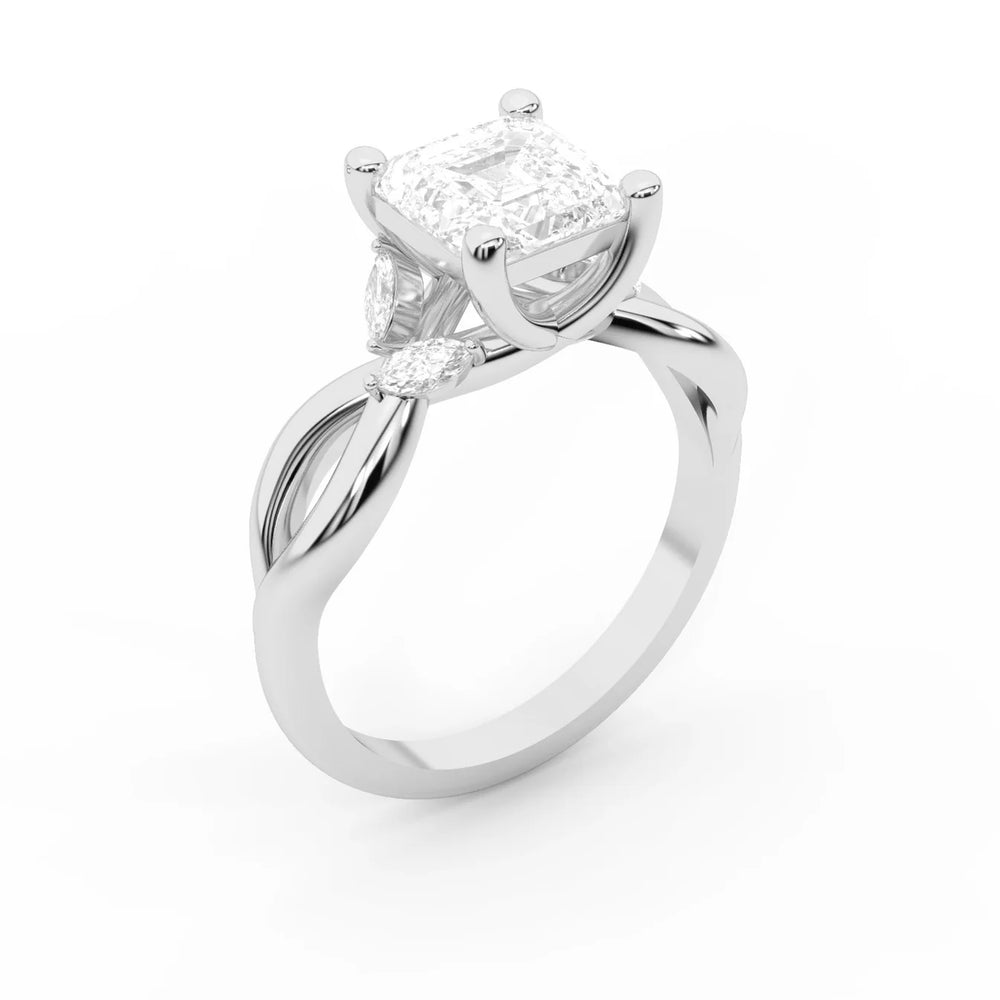 Luna Glow Twisted Round Diamond Engagement Ring