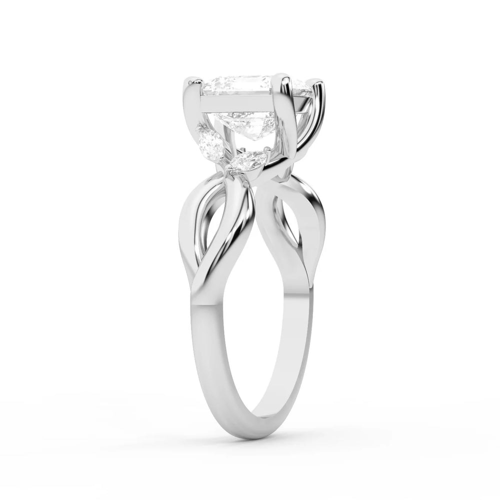 Luna Glow Twisted Round Diamond Engagement Ring