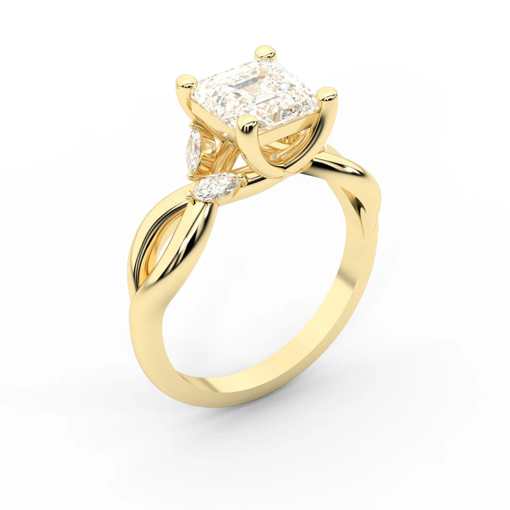 Luna Glow Twisted Round Diamond Engagement Ring