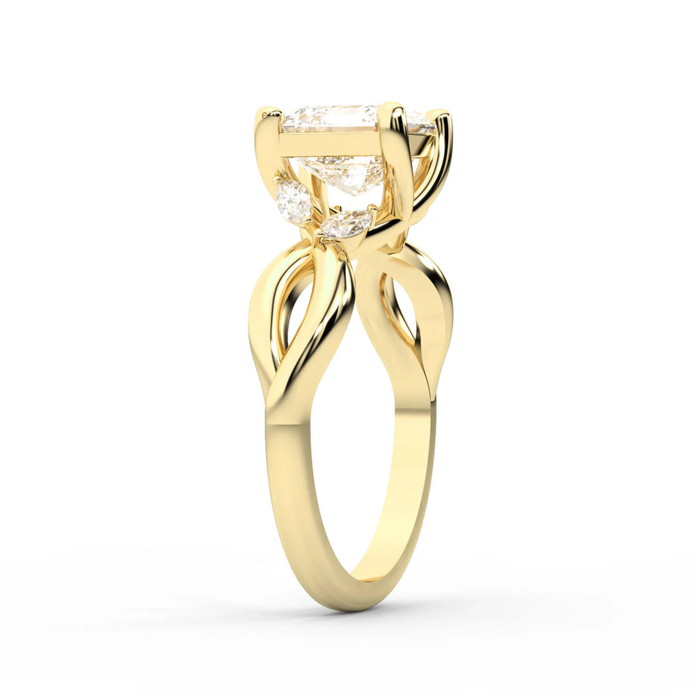 Luna Glow Twisted Round Diamond Engagement Ring