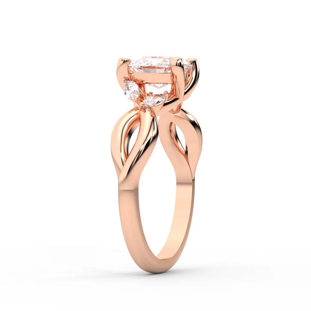 Luna Glow Twisted Round Diamond Engagement Ring