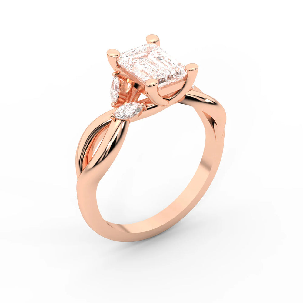 Luna Glow Twisted Round Diamond Engagement Ring
